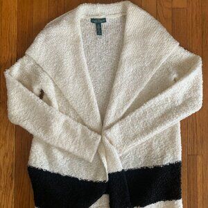 Ralph Lauren Jeans Knit Black and White Open Cardigan M